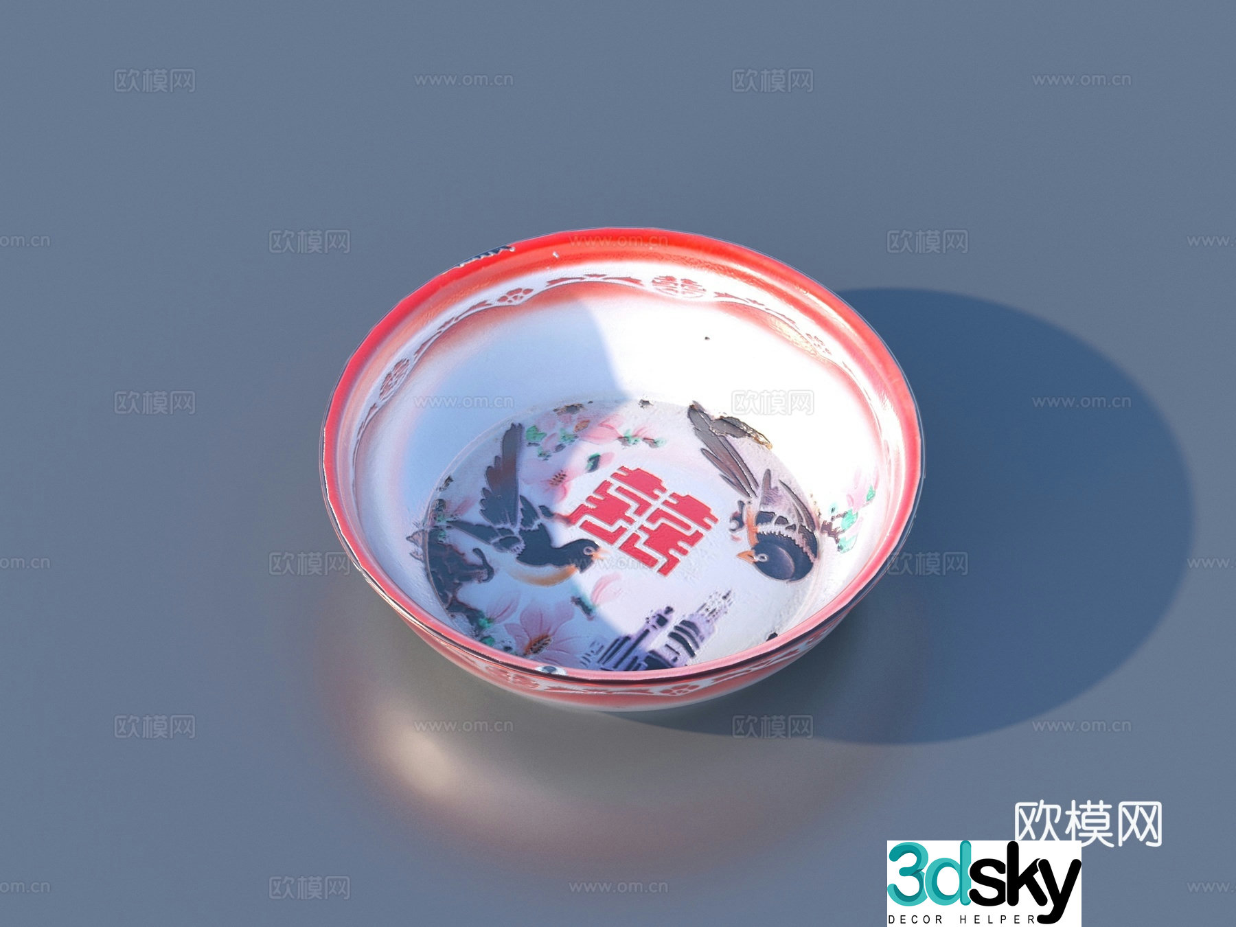 Wash basin metal basin old basin porcelain basin 3d model