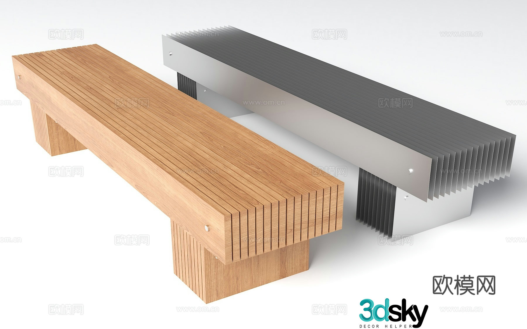 Modern stainless steel seats Landscape seats Log bench Stool Modern park landscape chairs House 3D model