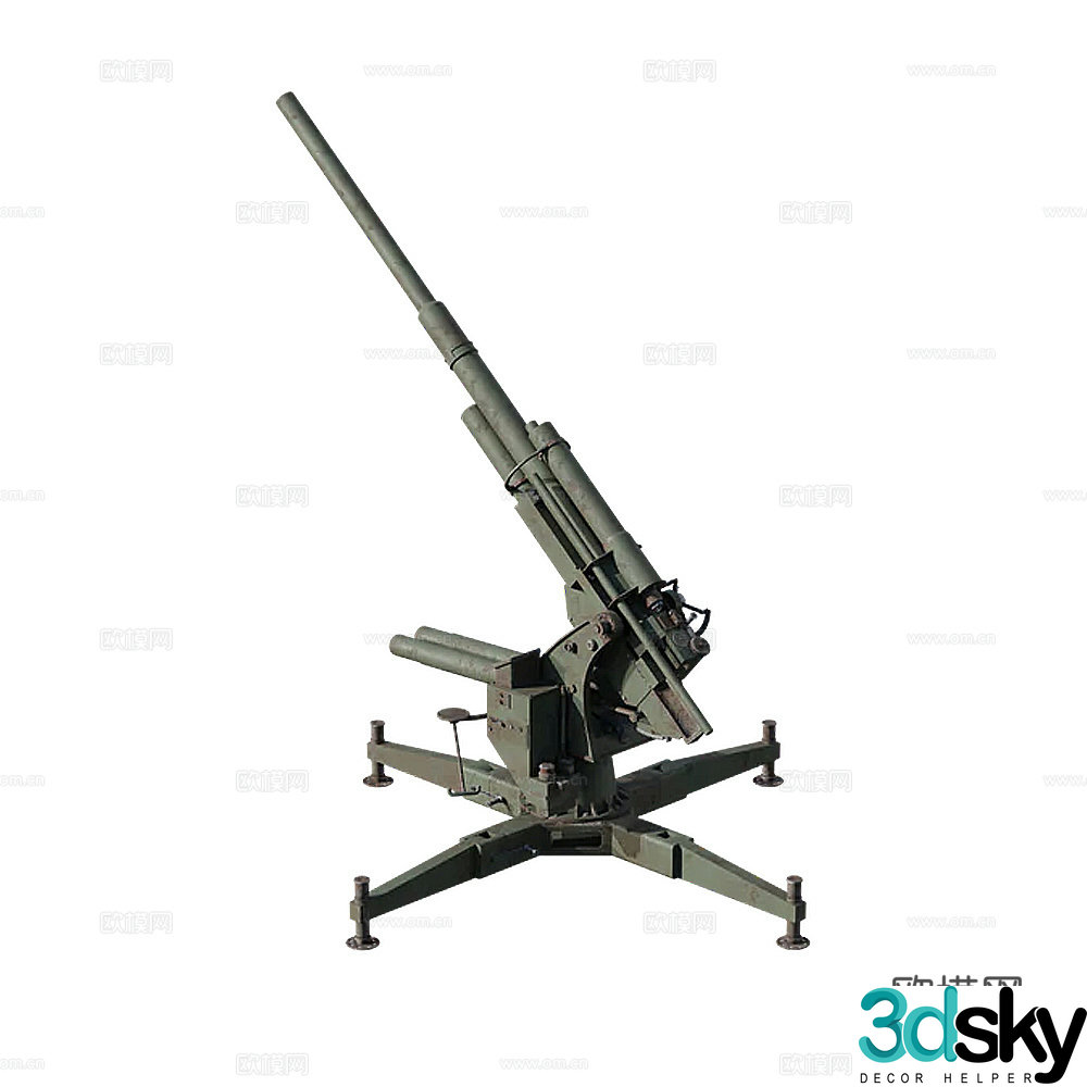Anti-aircraft gun Anti-aircraft gun Weapon 3D model