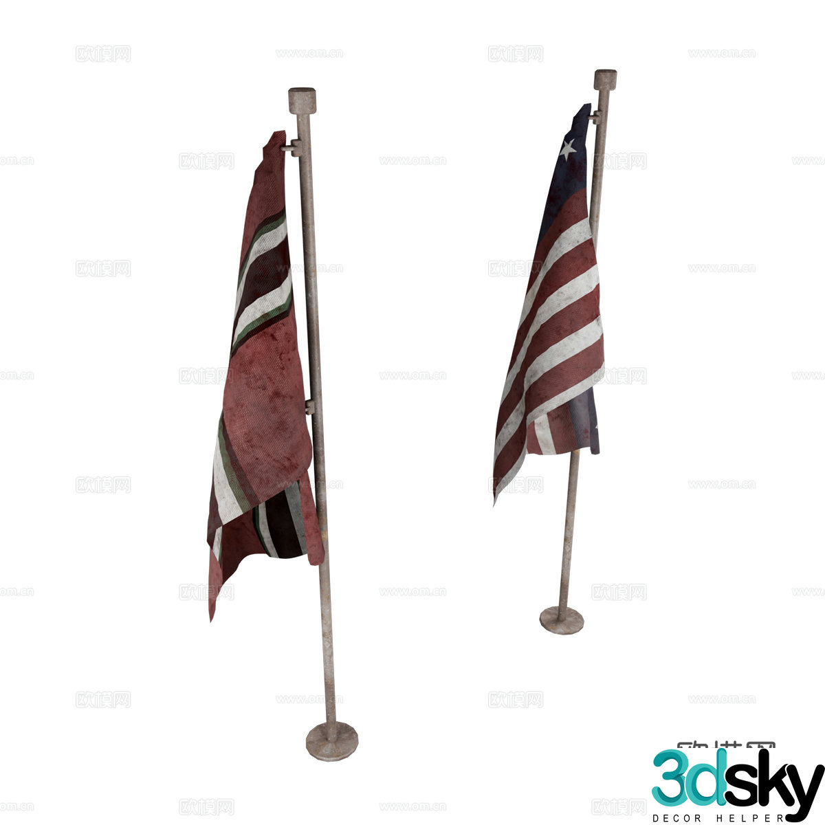Flag National Flag 3d model