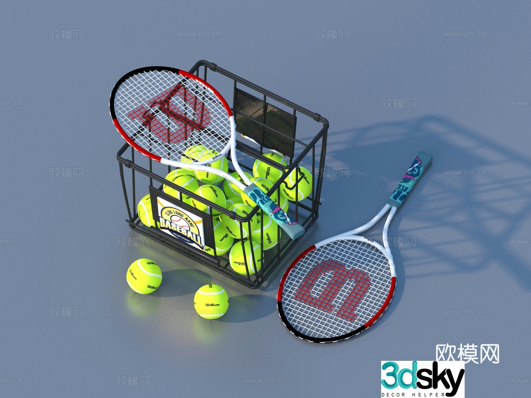 Tennis racket Tennis storage basket Storage box 3D model