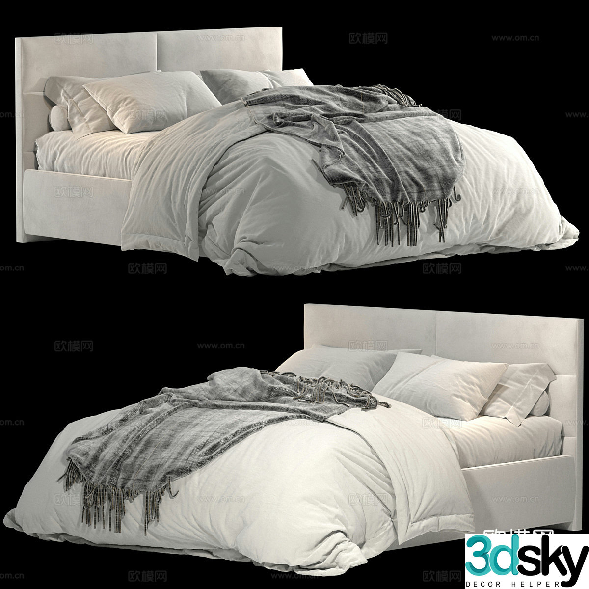 Double bed 3d model