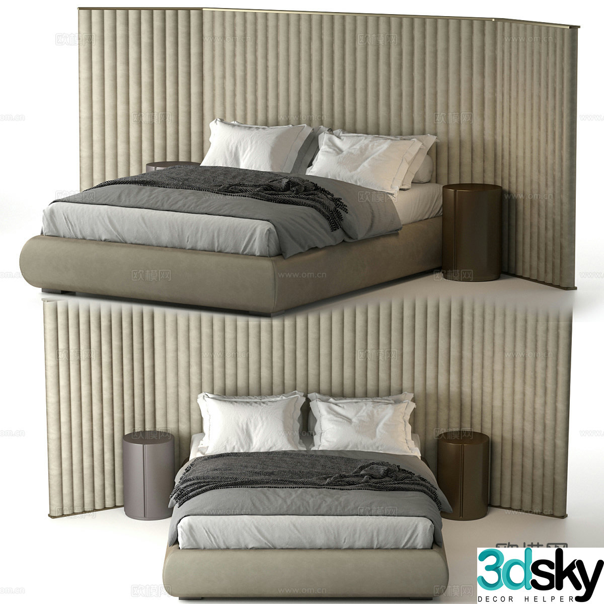 Double bed 3d model