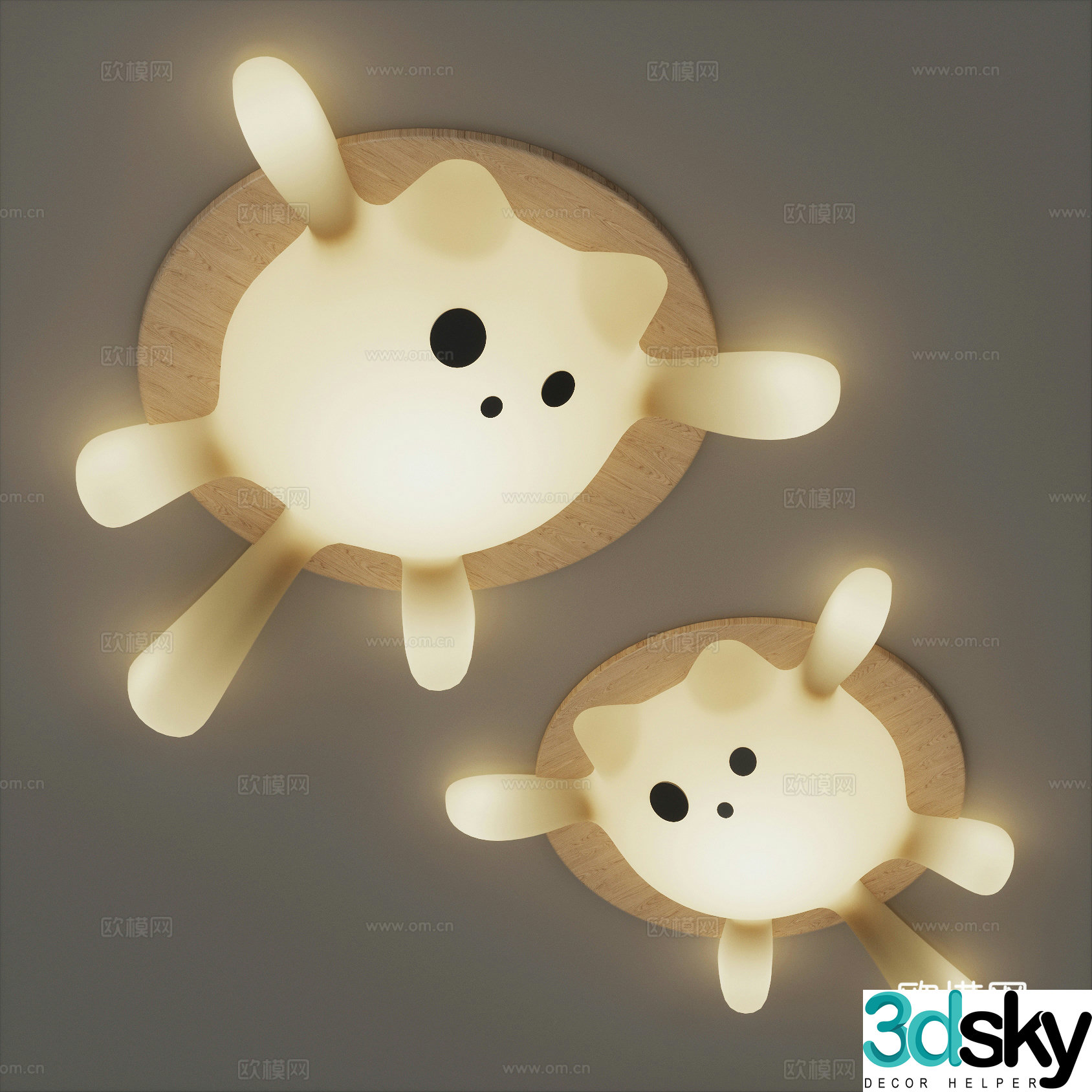 Modern children’s room ceiling light 3d model 3d model