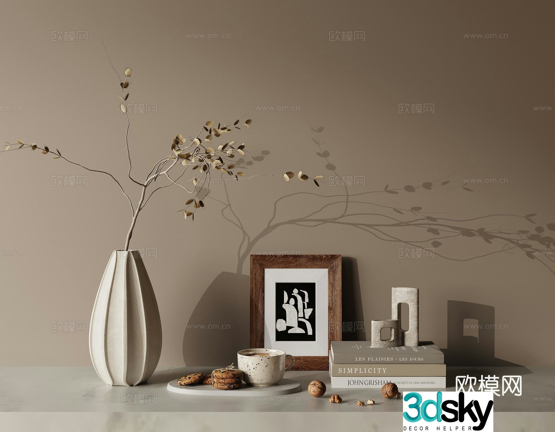 Combination ornament potted 3D model