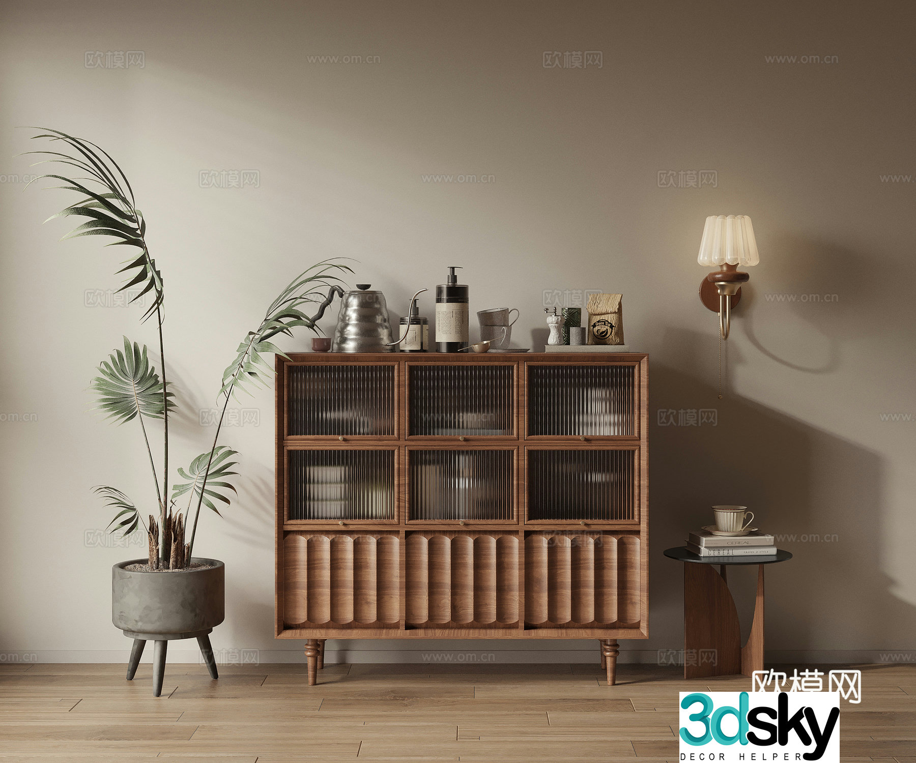 Low cabinet chest of cabinet decoration cabinet side cabinet wine cabinet dining cabinet 3d model