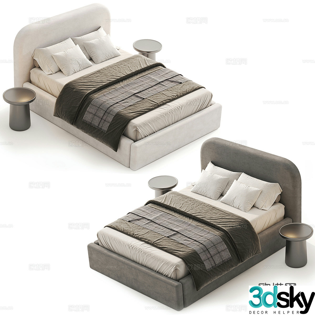Background double bed 3d model