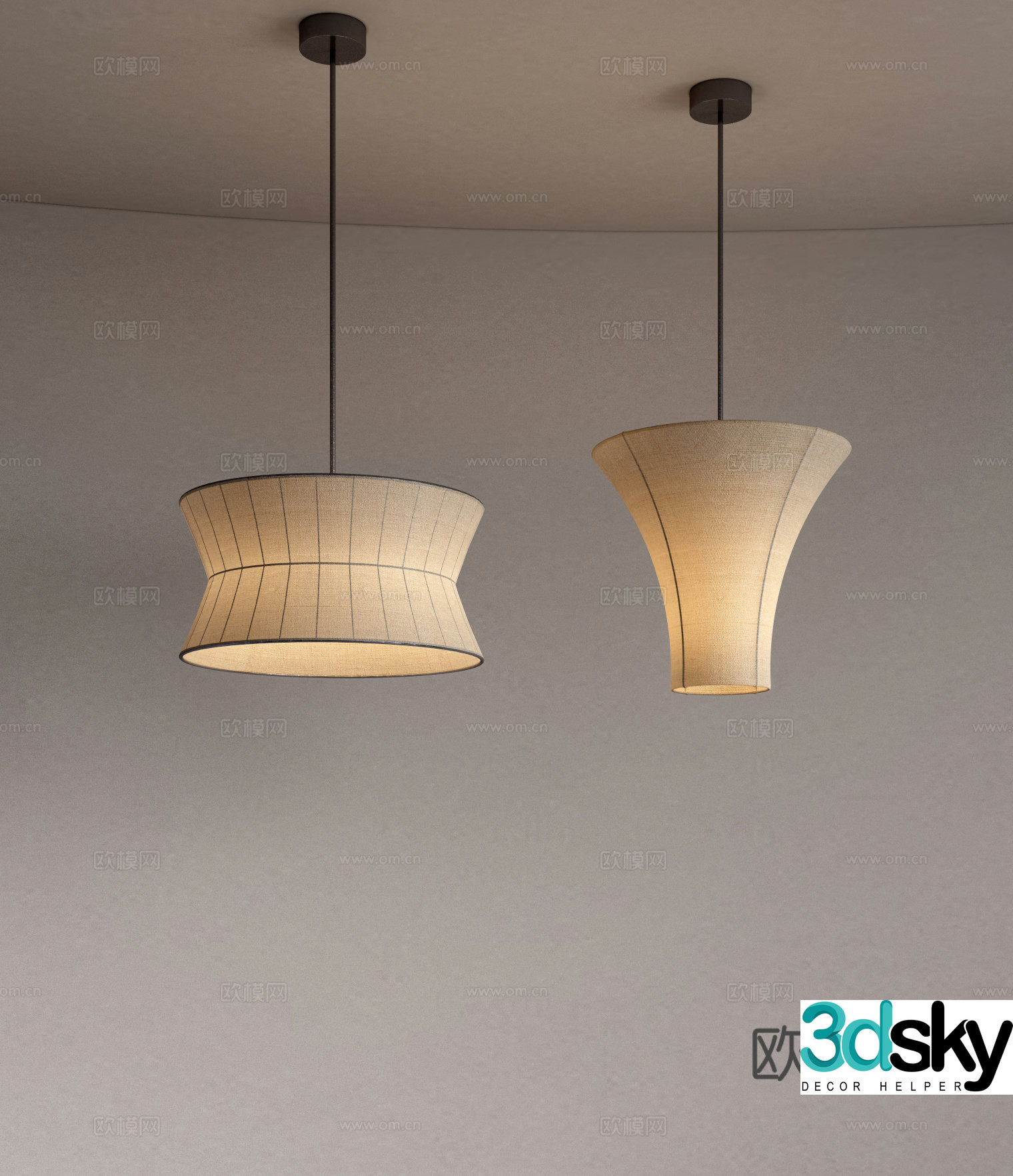 Wasabi paper chandelier restaurant chandelier bar chandelier 3d model