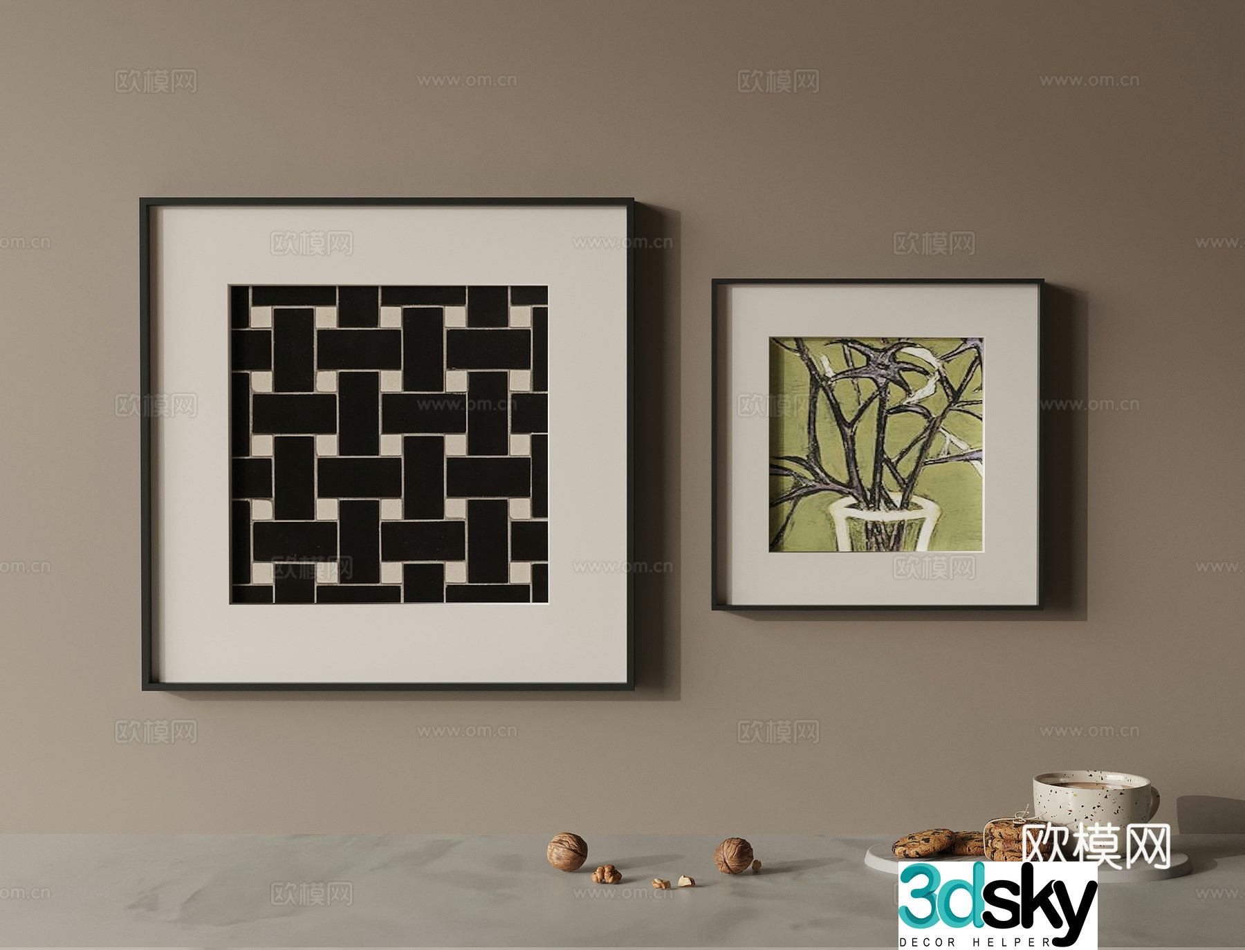 Combination hanging painting 3D model
