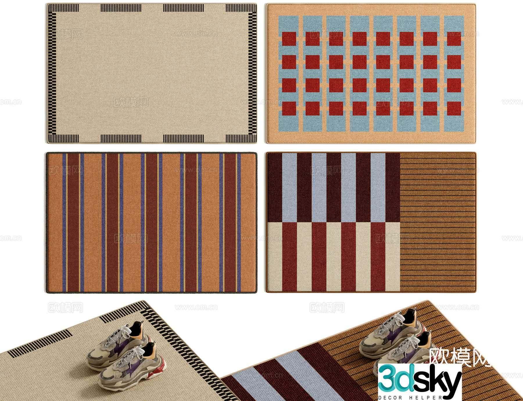 Retro medieval carpet 3d model