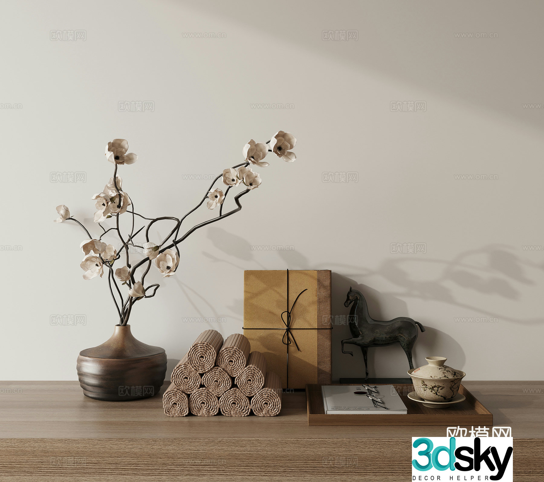 Combination ornaments potted ornaments 3D model