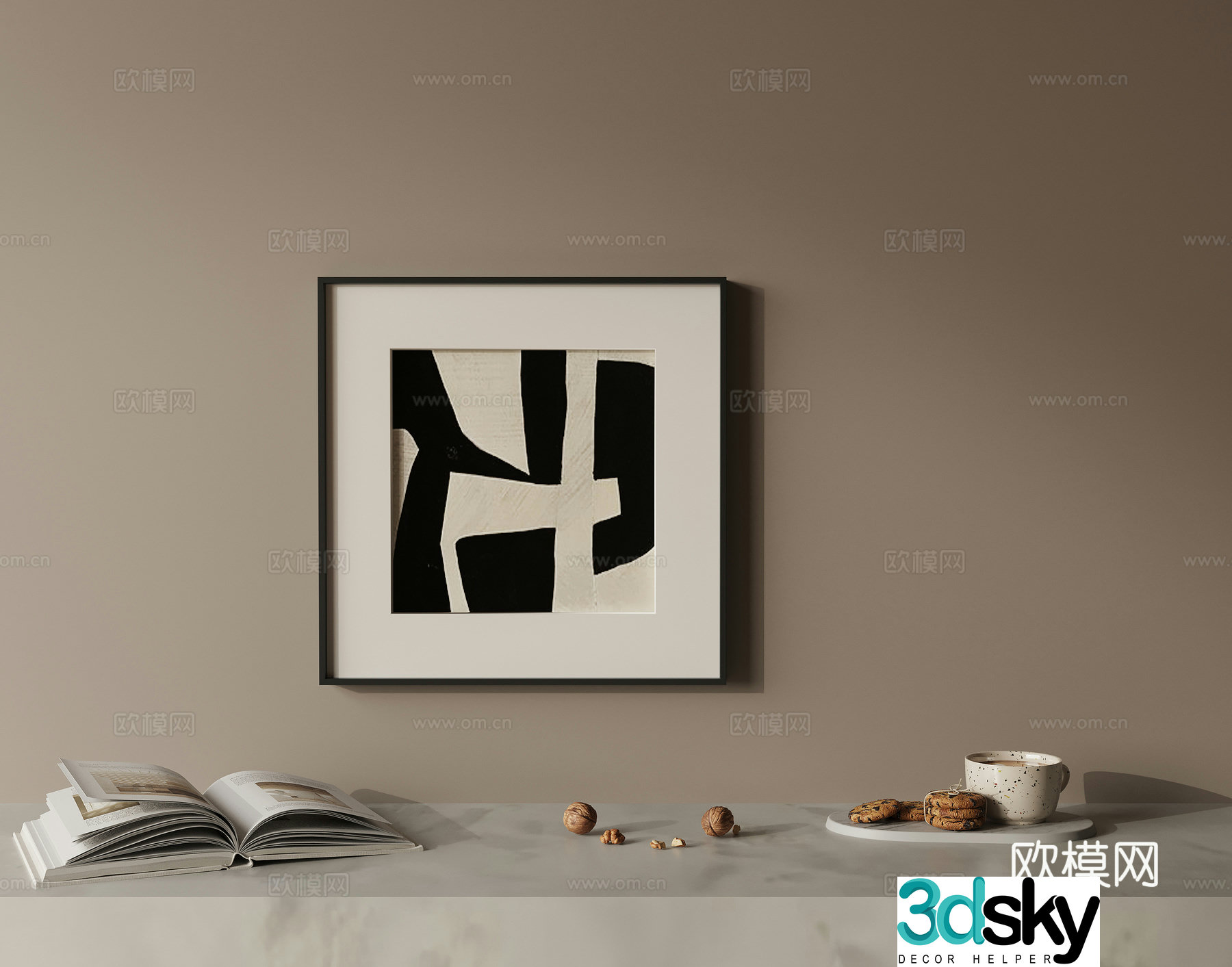 3D model of hanging painting
