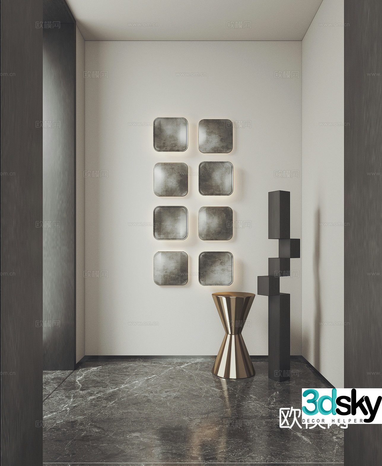 Modern minimalist wall decoration pendant 3D model