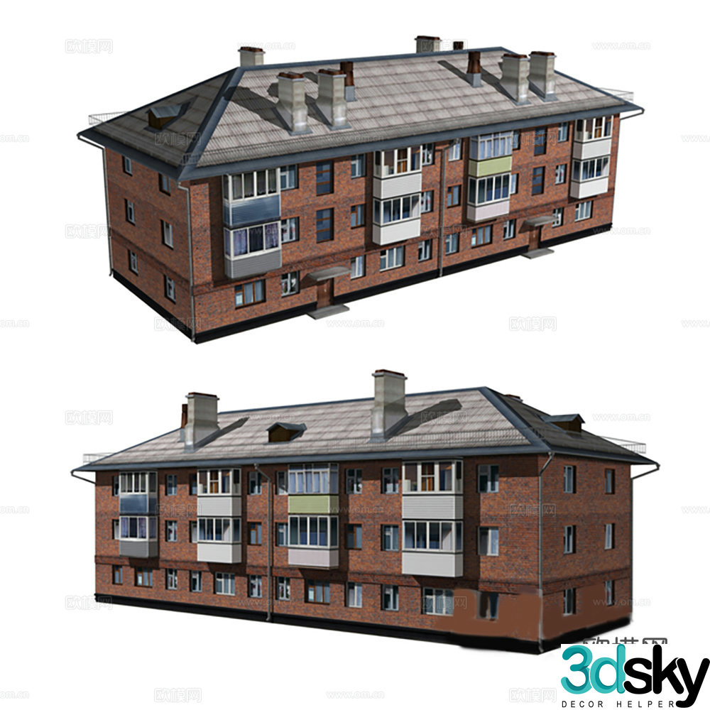 Building exterior Residential building 3d model