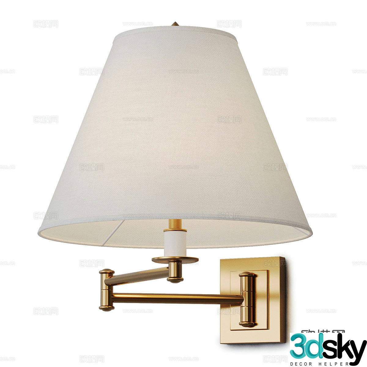 New Chinese metal wall lamp 3D model
