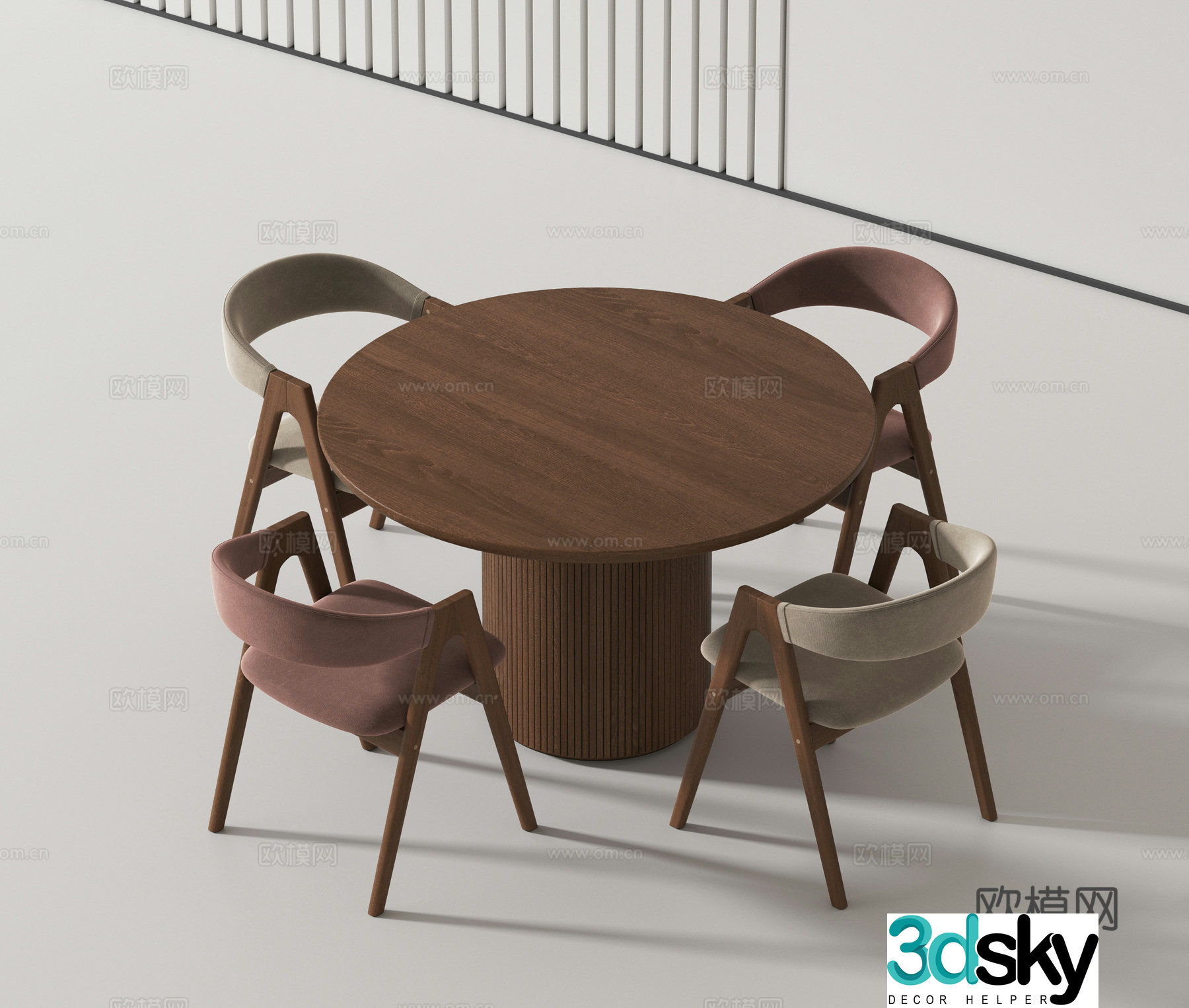 Modern casual table and chair 3d model