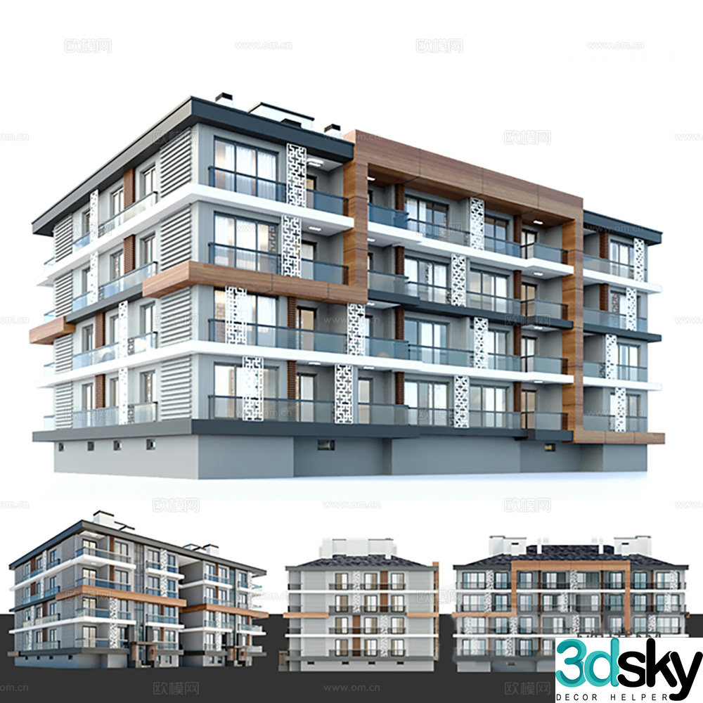 Building exterior Residential building 3d model