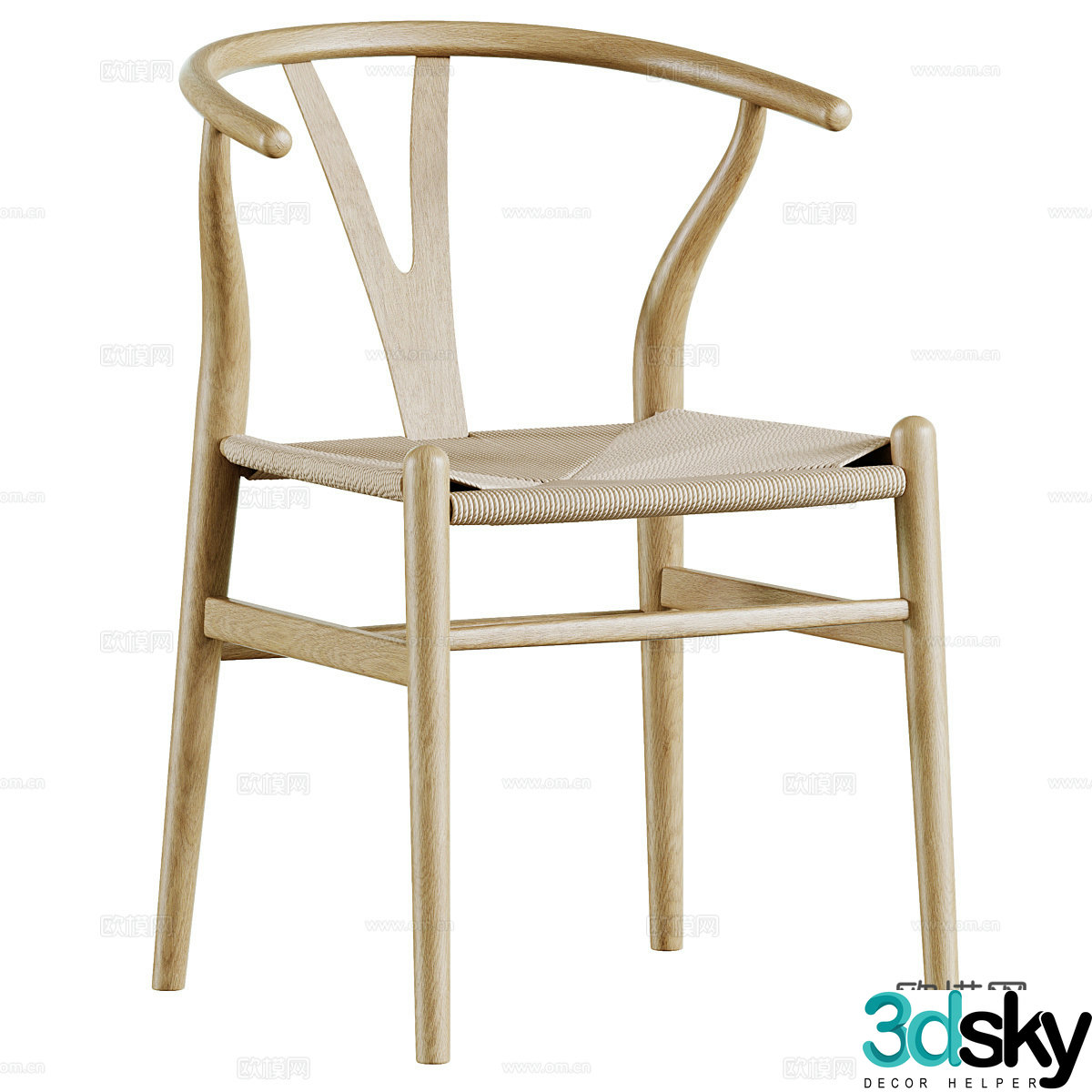 New Chinese style single chair dining chair 3D model