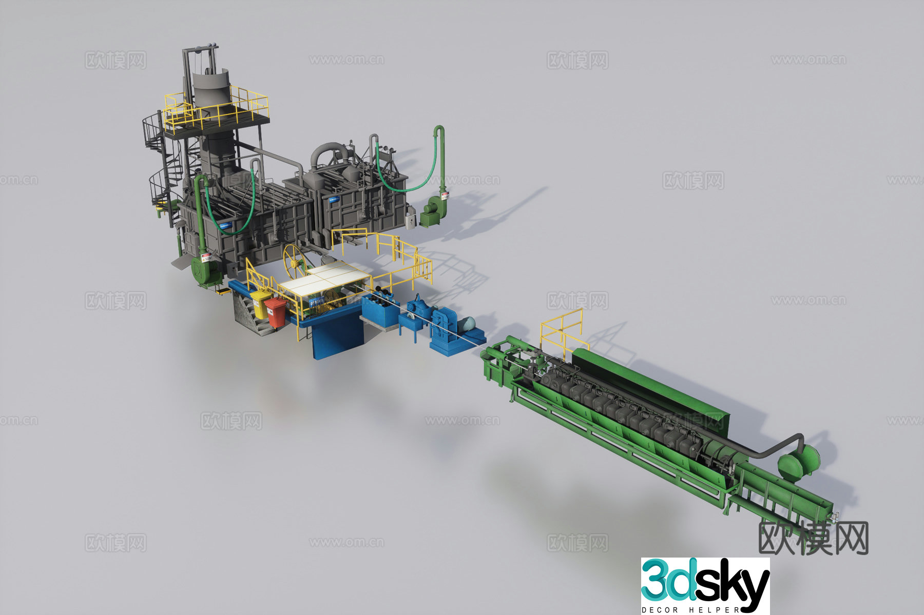 Aluminum wire casting machine 3d model