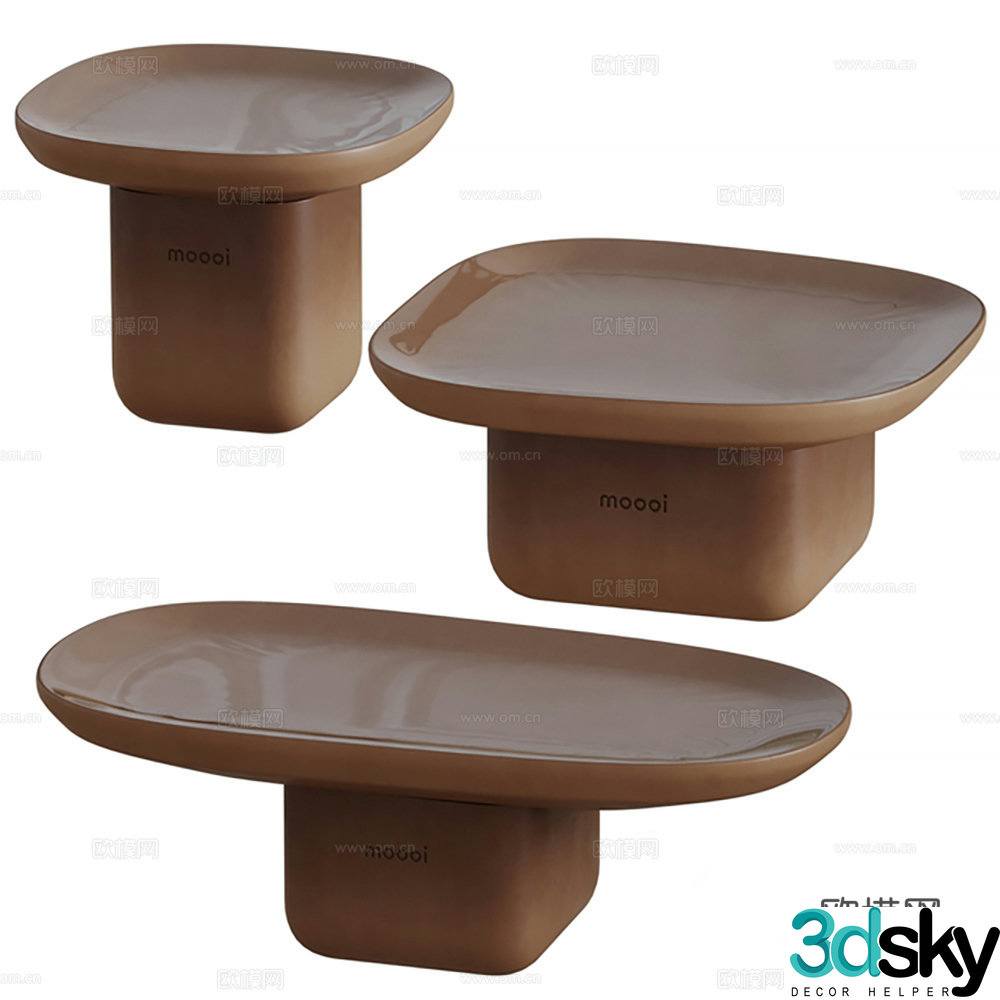 Table table coffee table round table coffee table combination solid wood coffee table 3D model