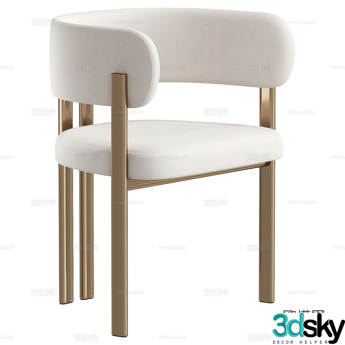 New Chinese dining chair 3D model