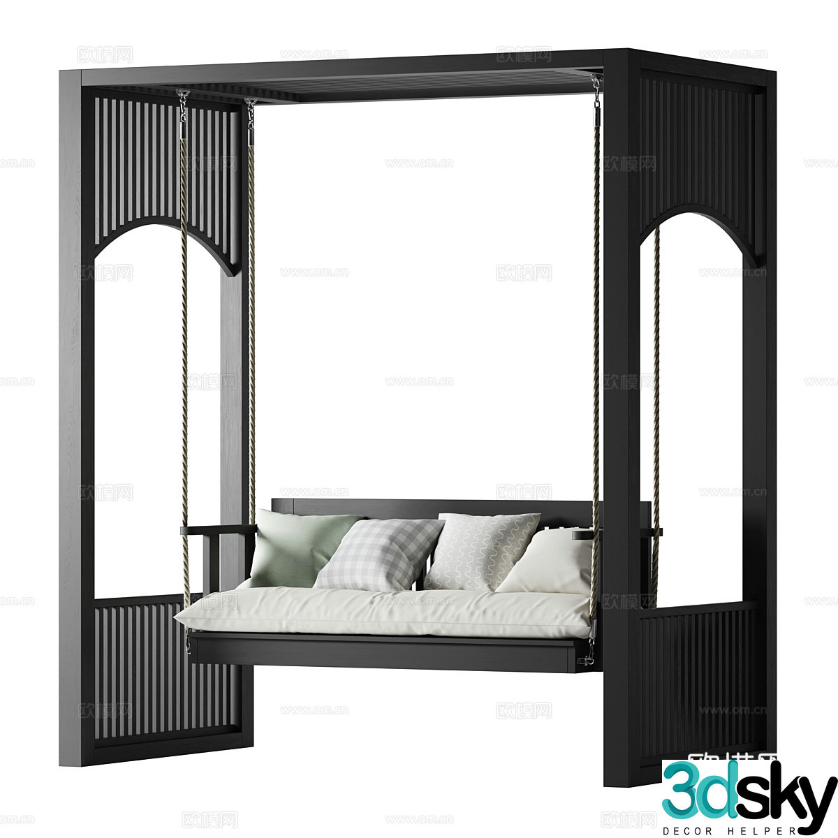 New Chinese style outdoor swing chair 3D model