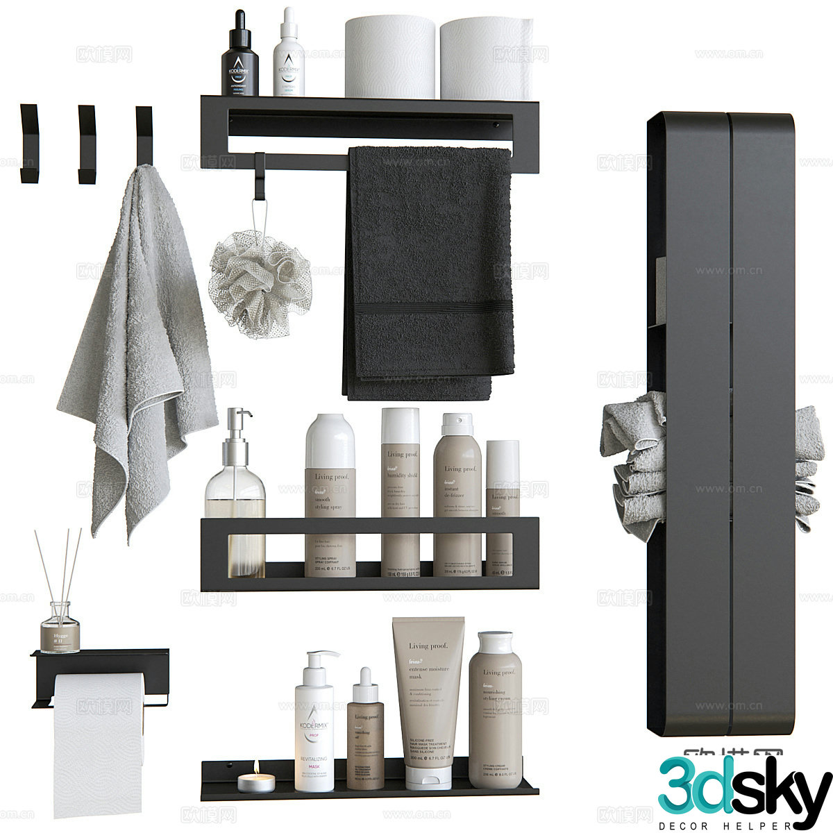 Modern bathroom small pieces 3D model