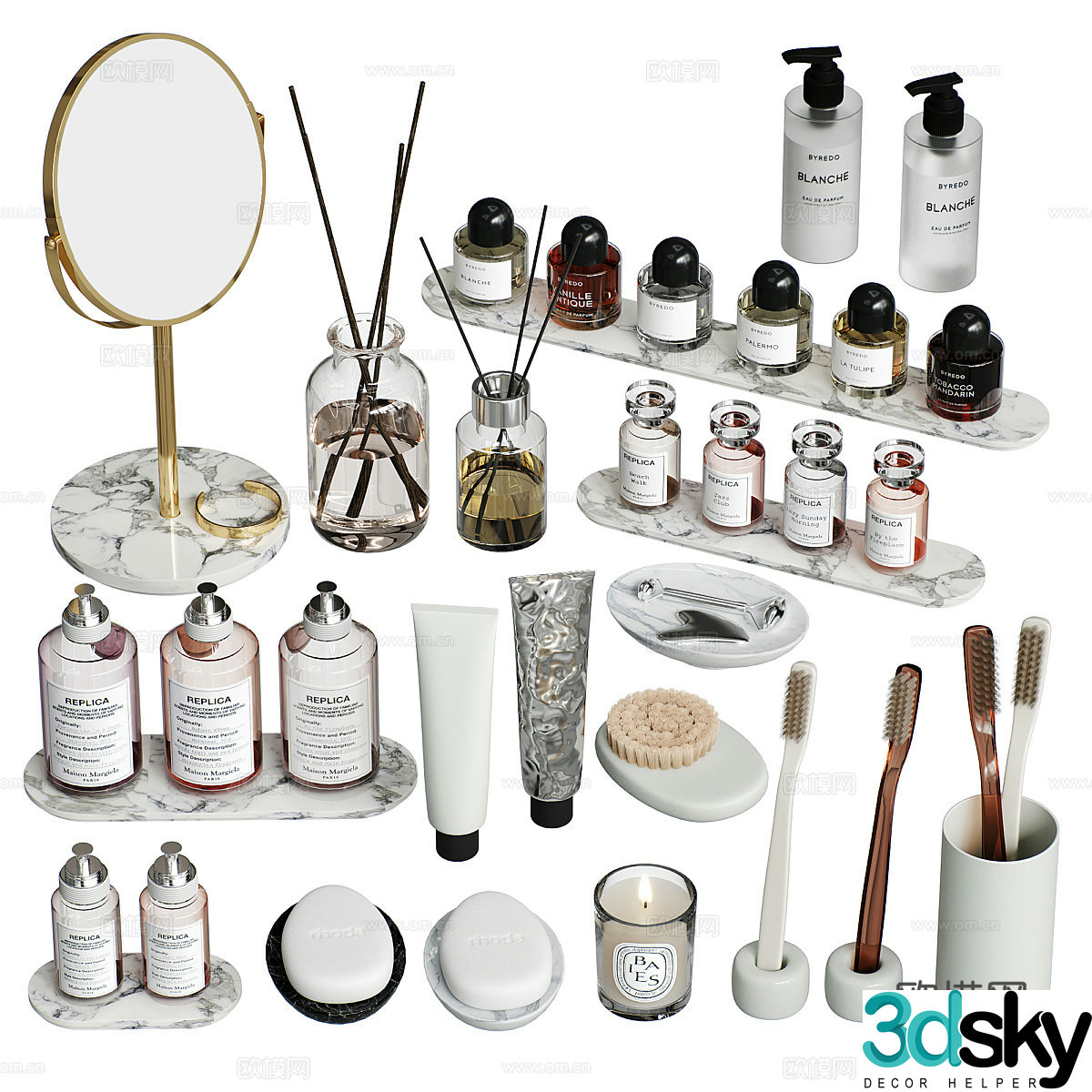 Cosmetics toiletries 3D model