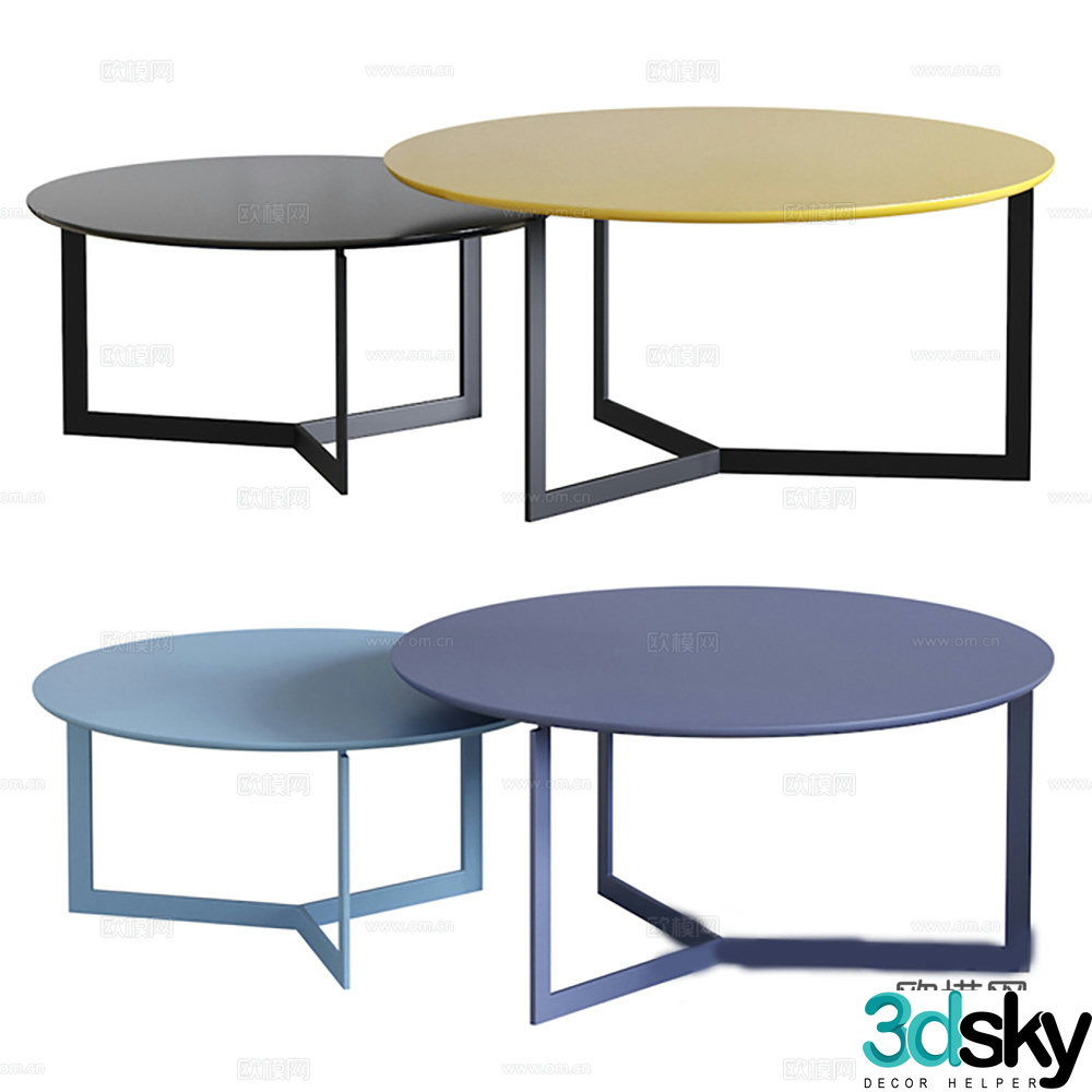 Table table coffee table round table coffee table combination 3D model