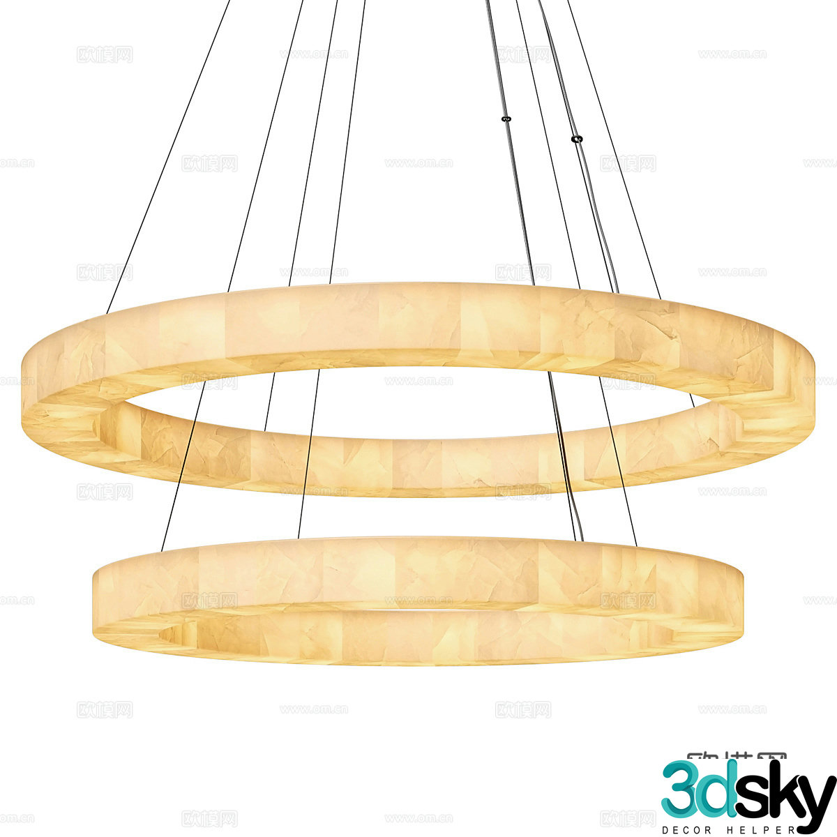 New Chinese Ring Chandelier 3D Model
