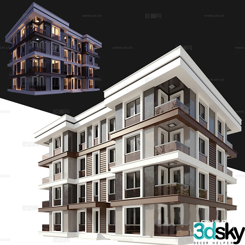 Building exterior Residential building 3d model