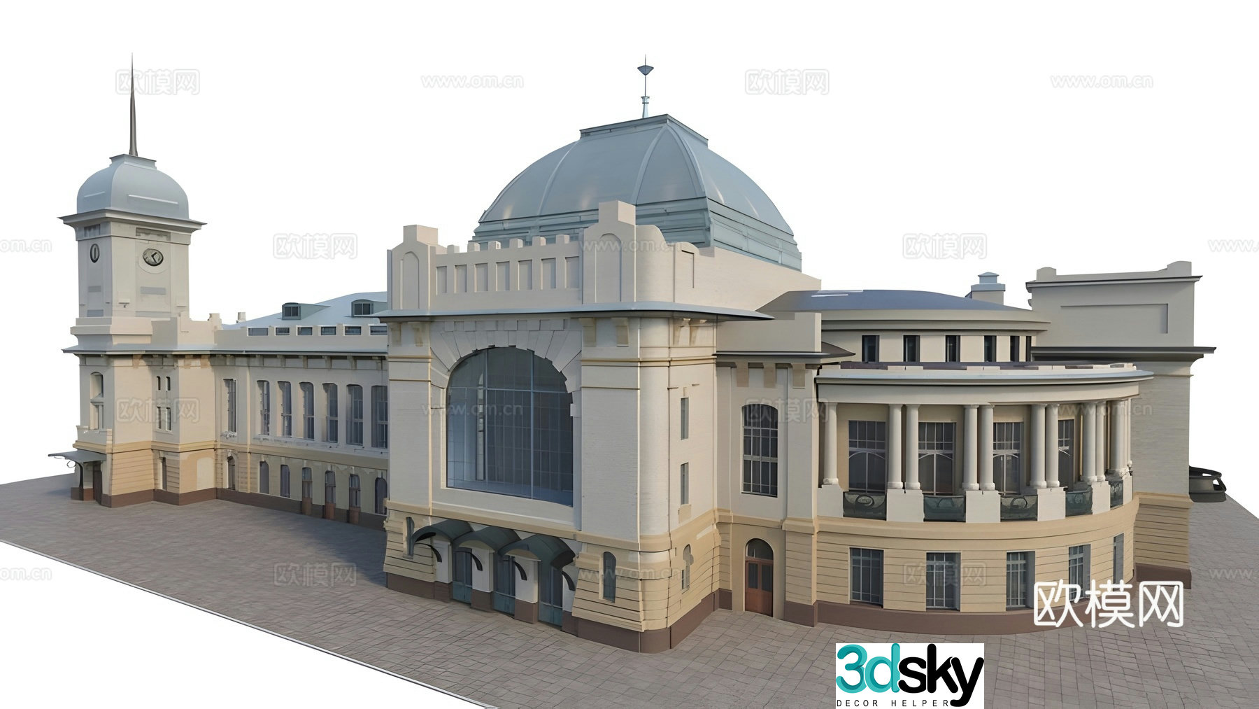 Railway station 3d model