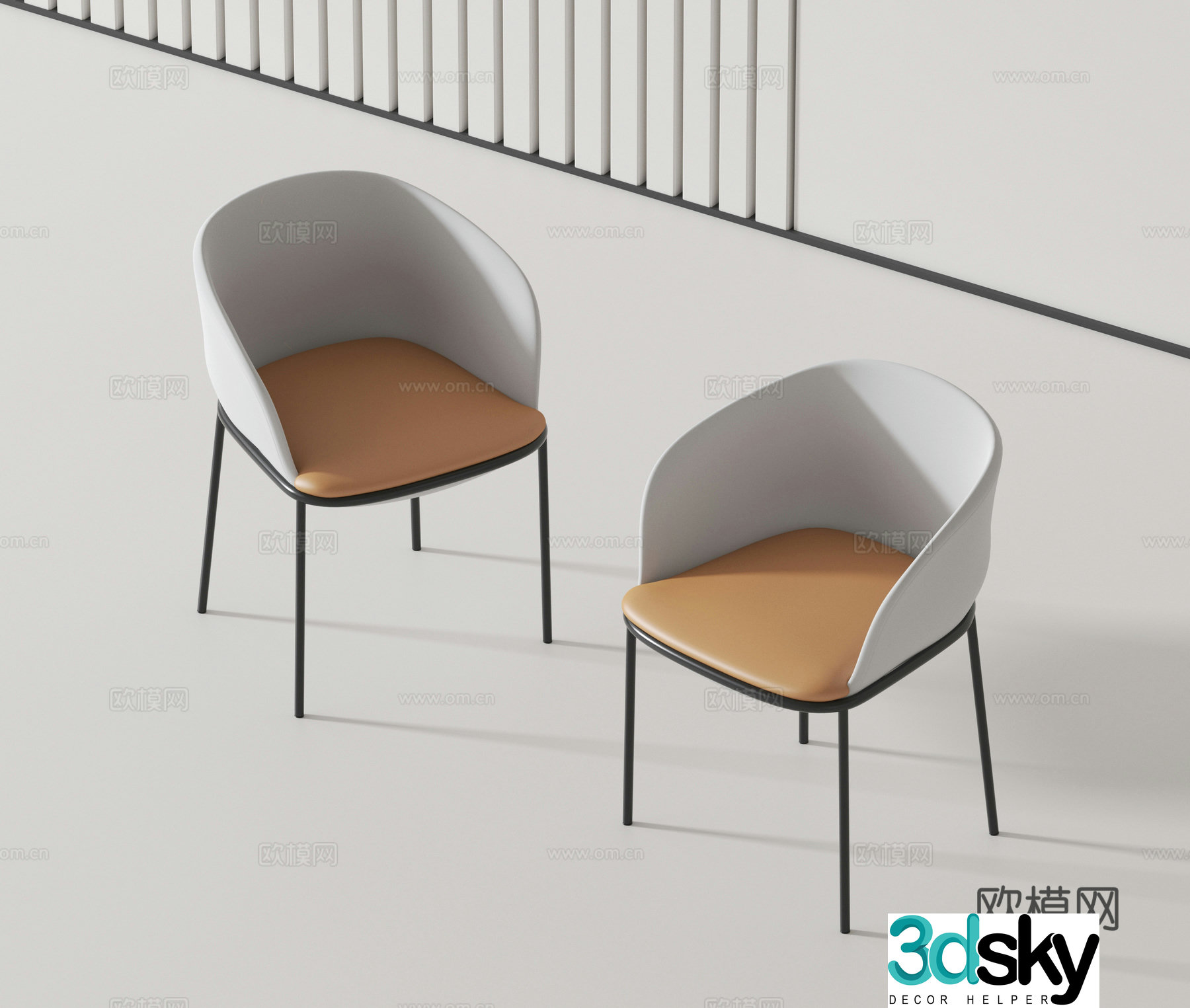 Modern single chair 3d model