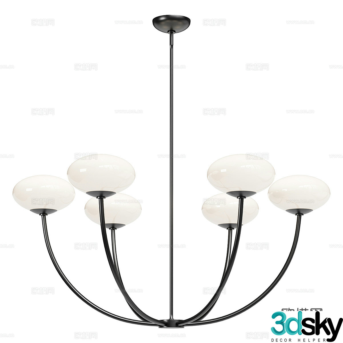 New Chinese style decorative chandelier 3D model