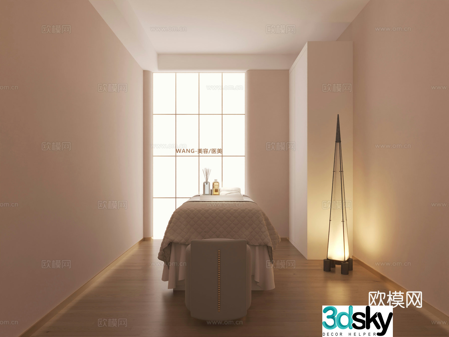 Modern minimalist corridor_floor lamp_beauty salon_beauty_technology beauty_head therapy store 3d model