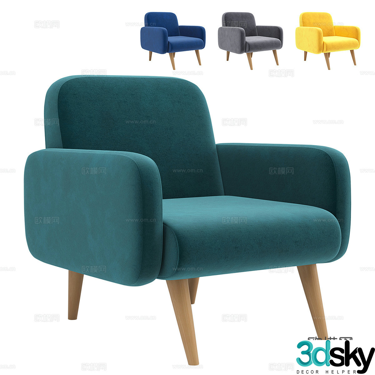 Modern Nordic leisure chair 3d model