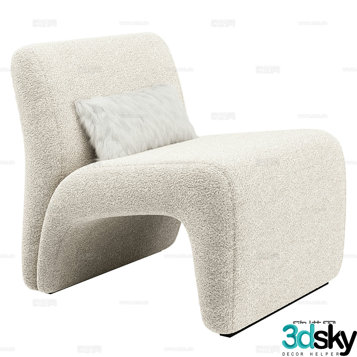 Modern fabric Olena leisure chair 3d model