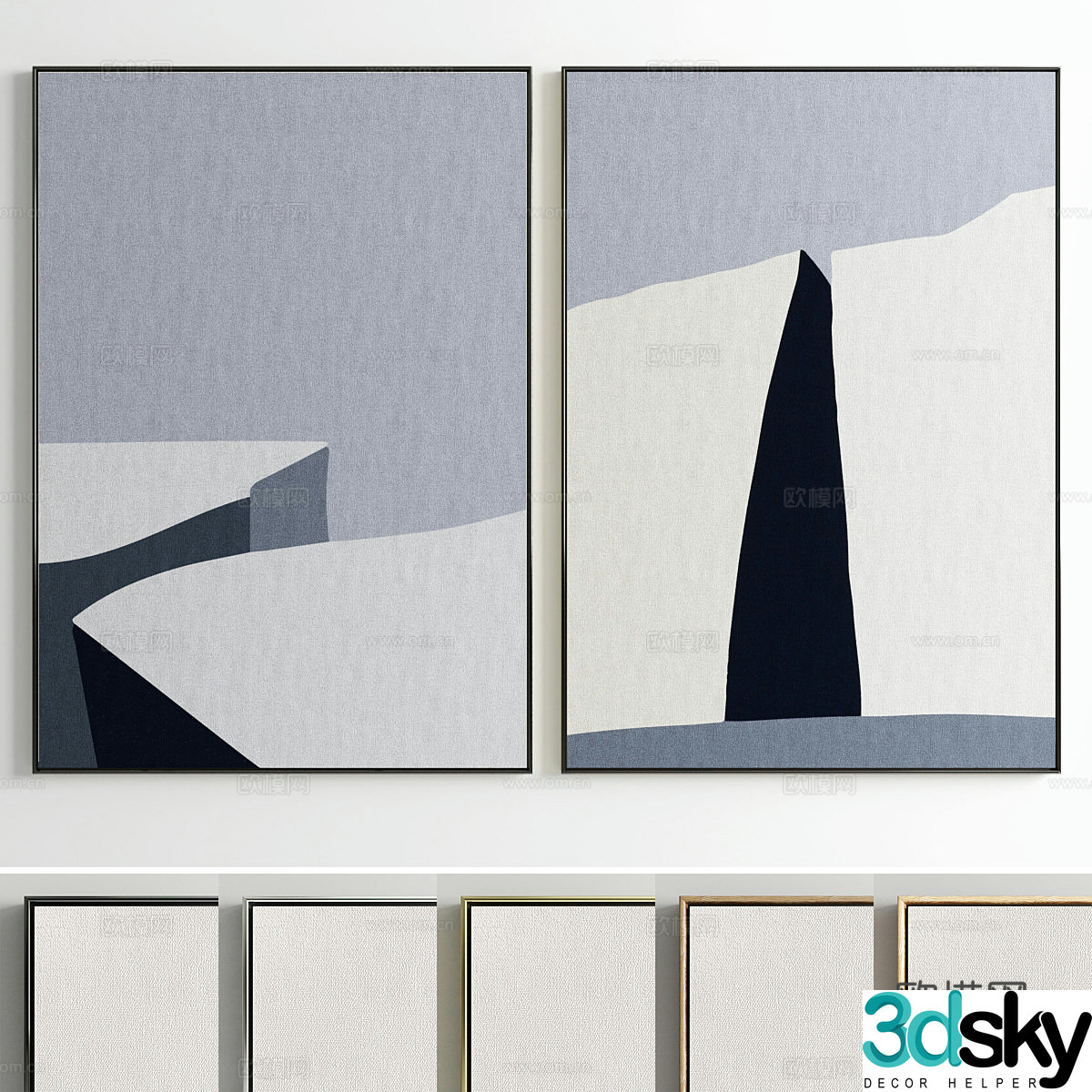 New Chinese style hanging painting 3D model