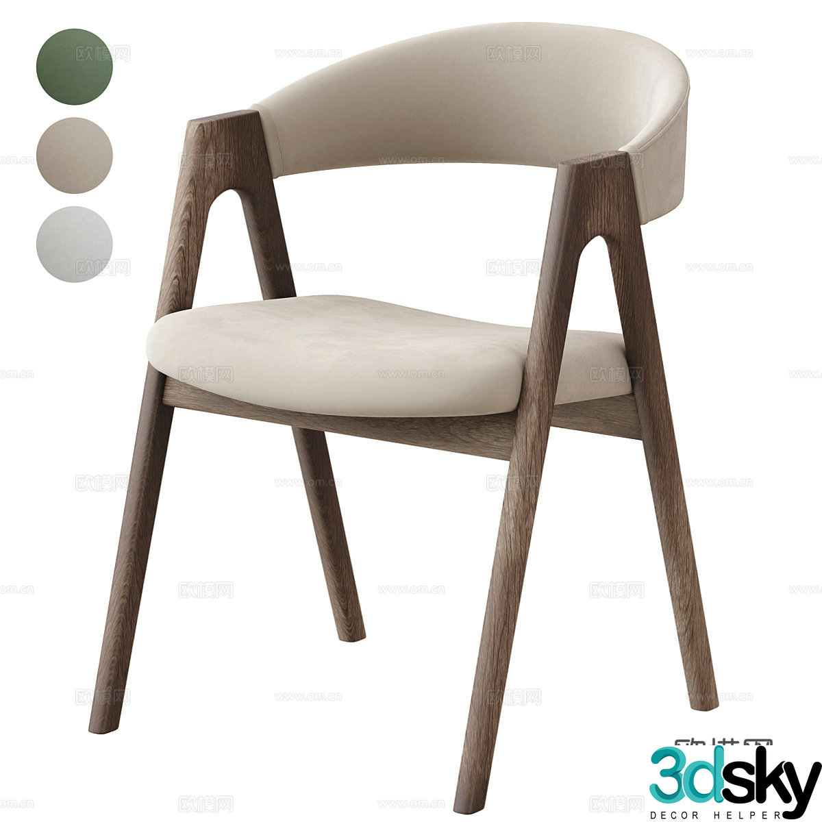 New Chinese single chair 3D model