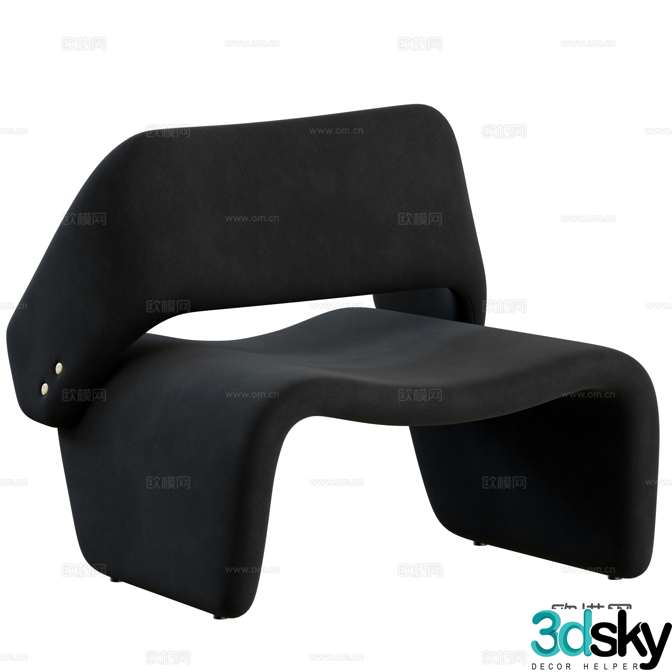 Modern Italian casual chair 3d model