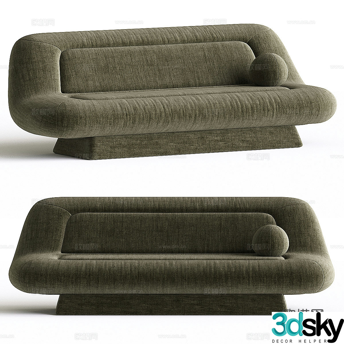 Modern Italian light luxury multi-person sofa 3D model