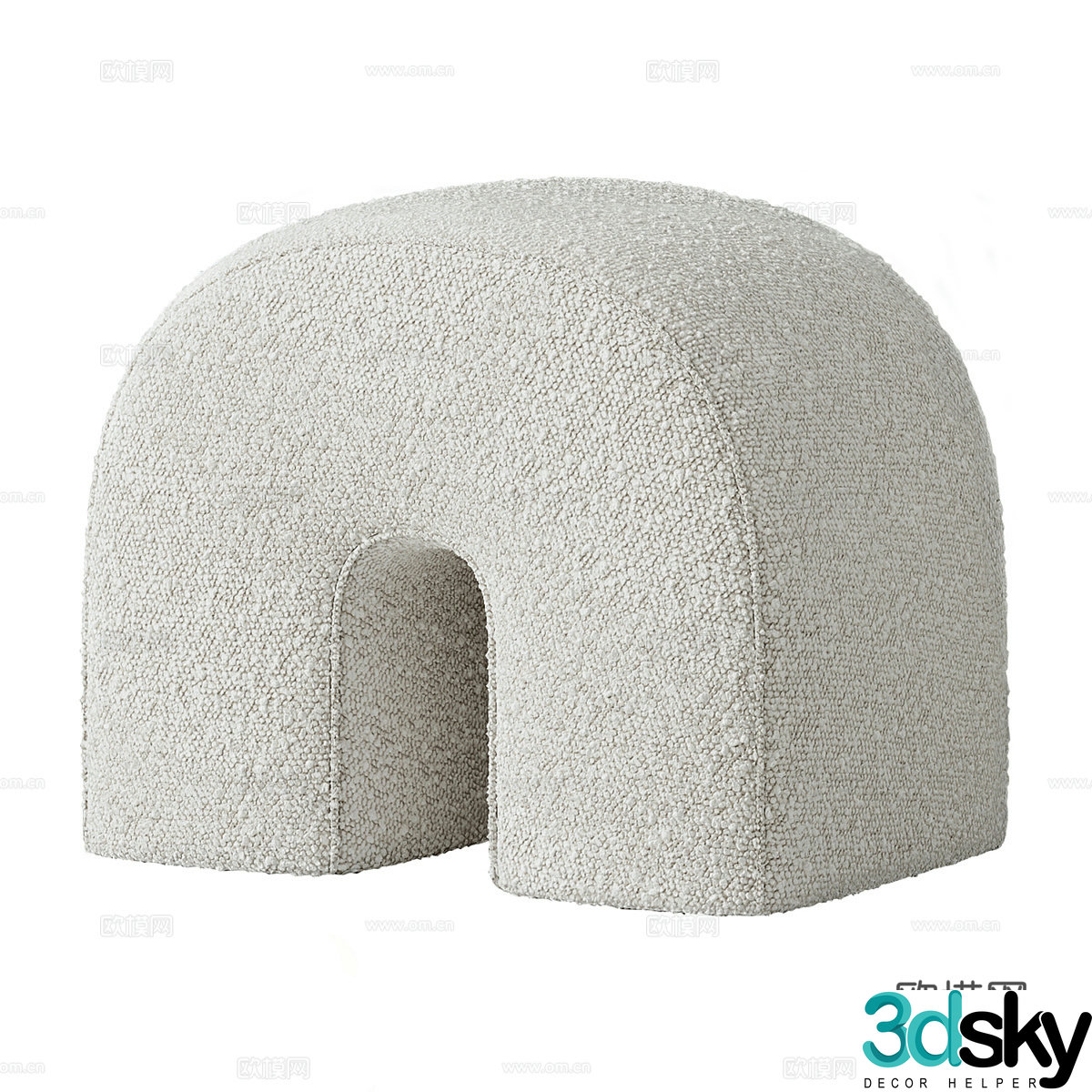 Modern fabric stool shoe changing stool 3D model