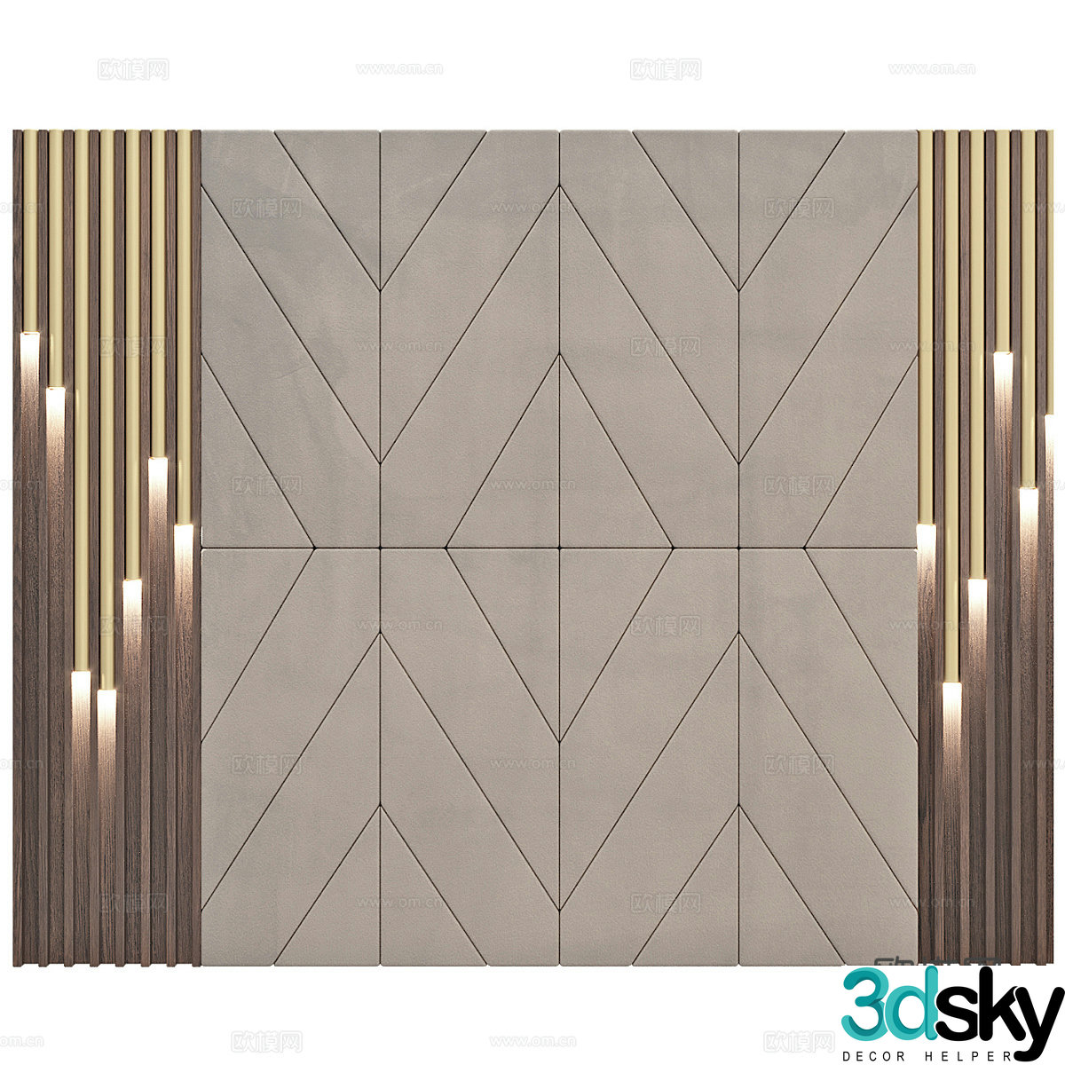 Modern light luxury background wall 3d model