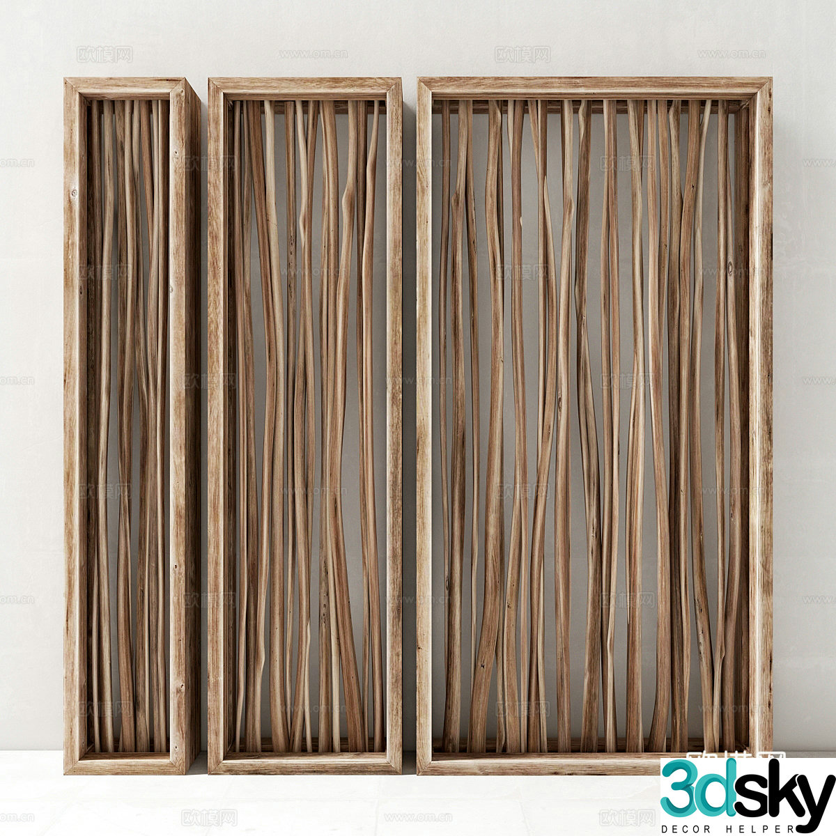 New Chinese style branch decorative frame 3d model