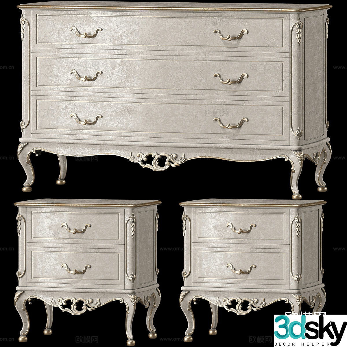 French sideboard 3D model