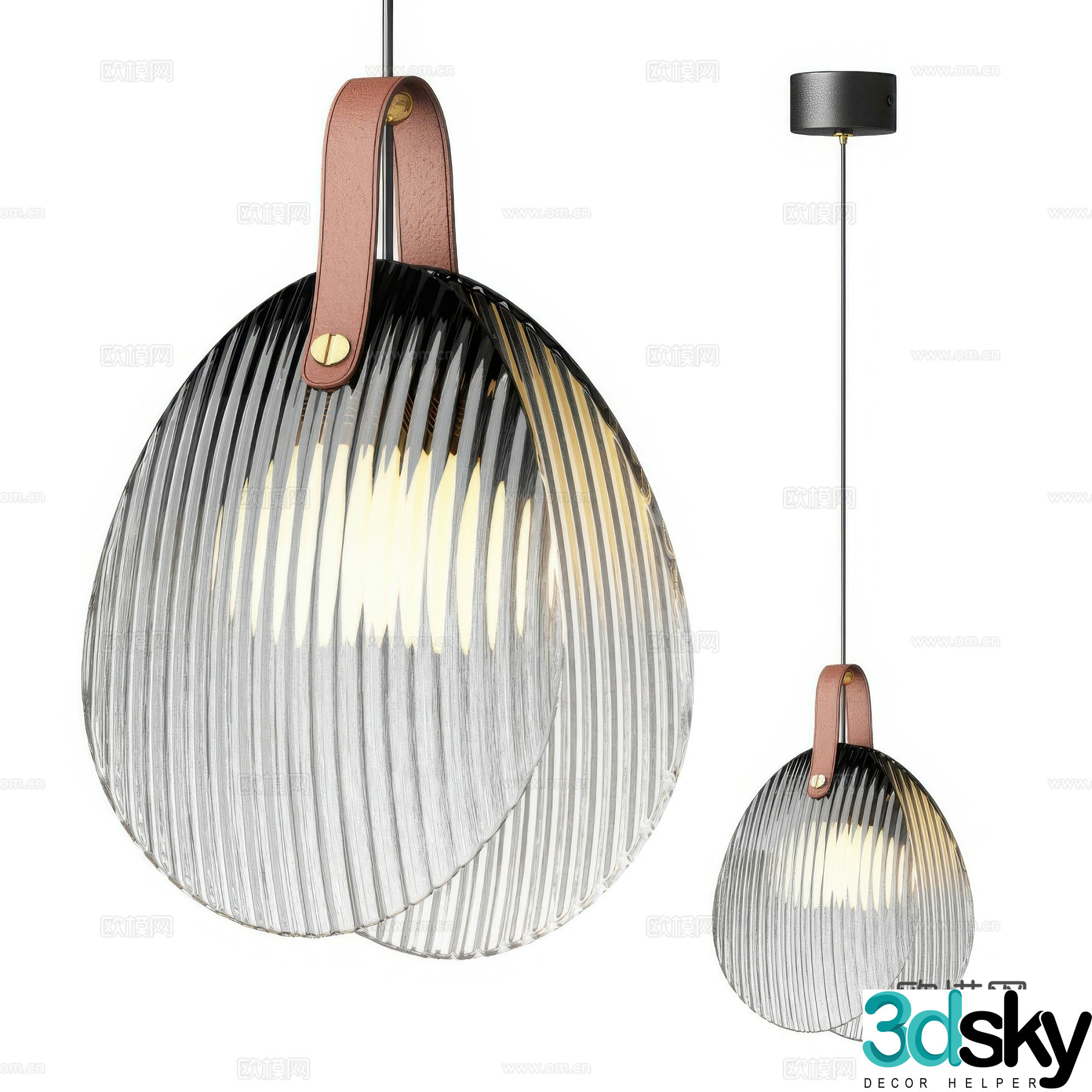 Modern light luxury Samaku chandelier 3d model