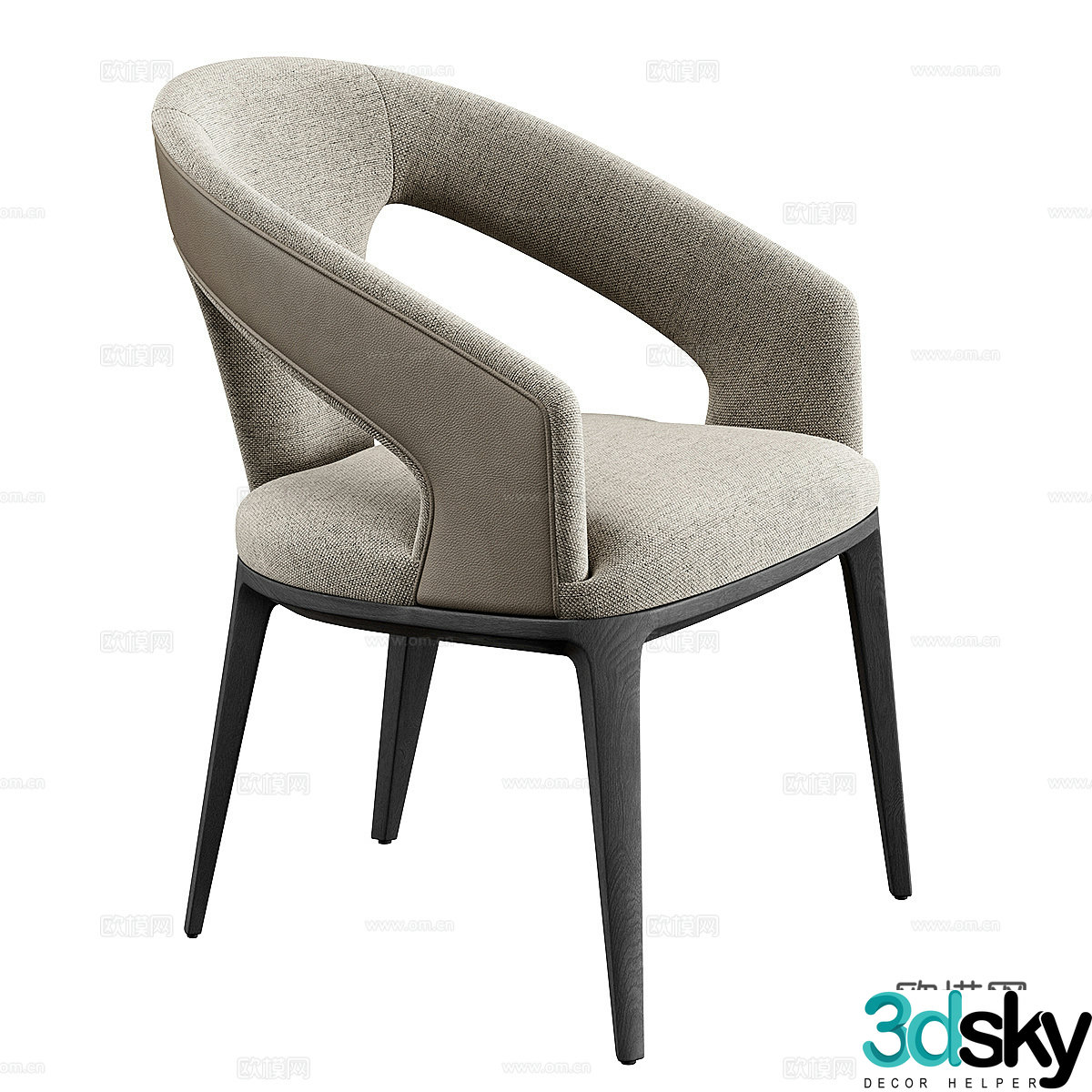New Chinese single chair 3D model