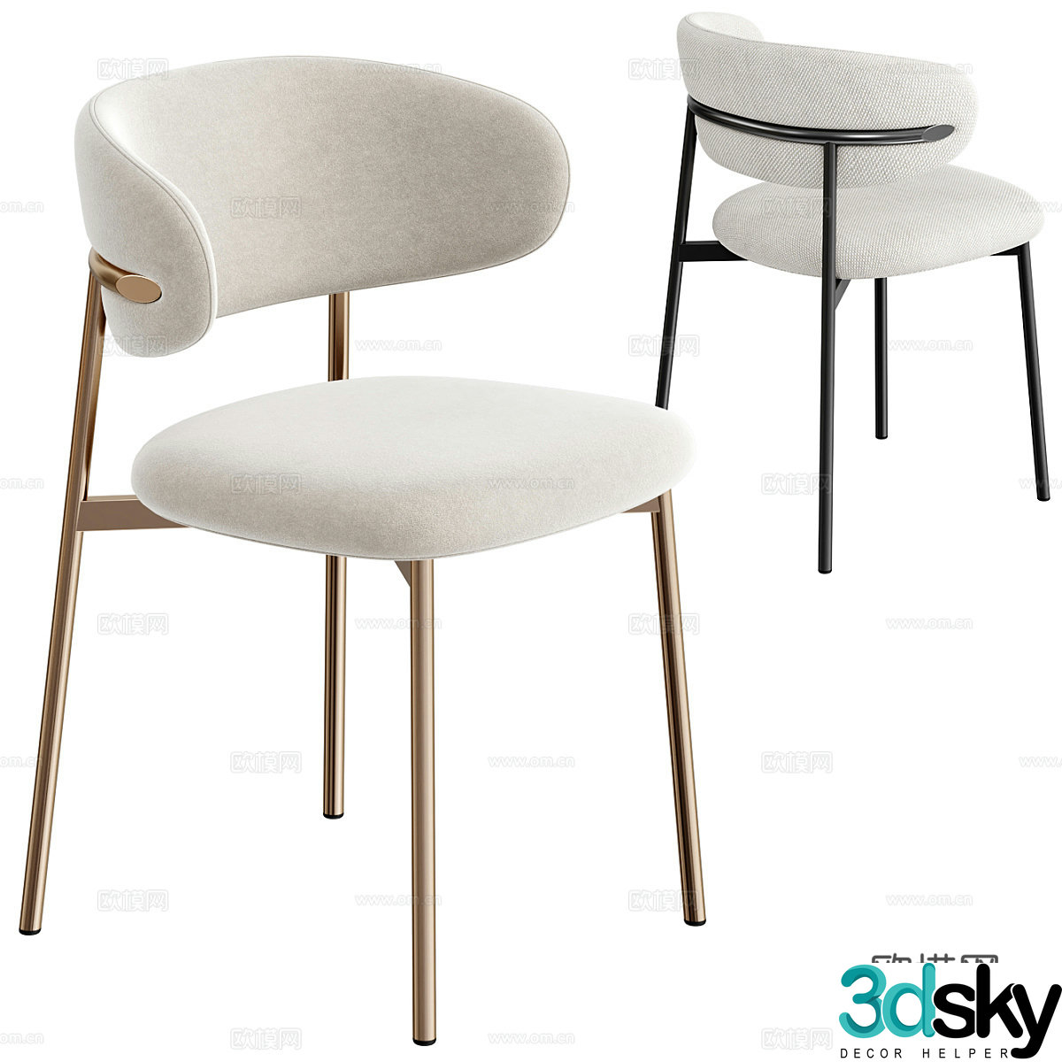 Modern single chair 3d model