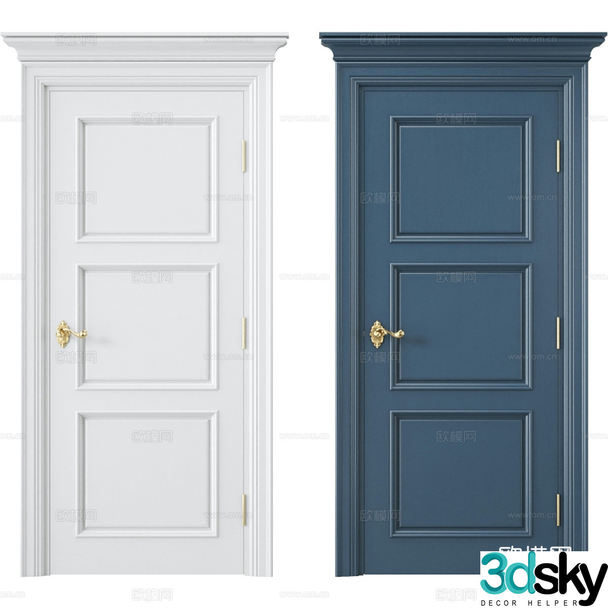 Modern light luxury suit door 3D model