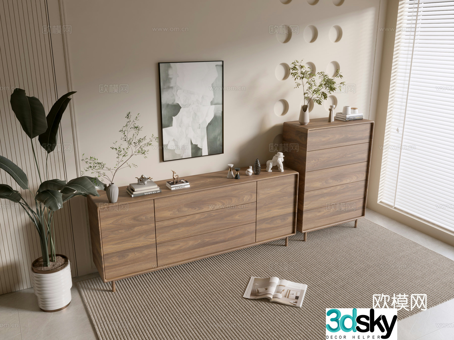 Modern wood grain cabinet minimalist wind cabinet whole cabinet sideboard cabinet balcony cabinet storage cabinet 3d model